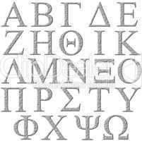 3D Stone Greek Alphabet