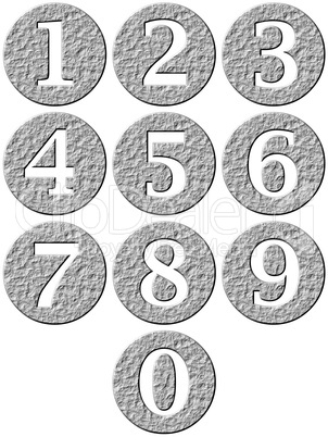 3D Stone Framed Numbers