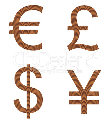 Wooden Currency Signs