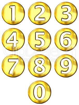 3D Golden Framed Numbers