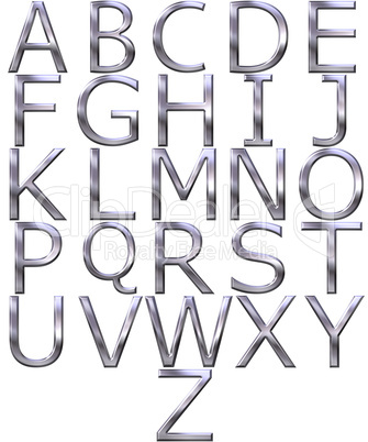 3D Silver Alphabet