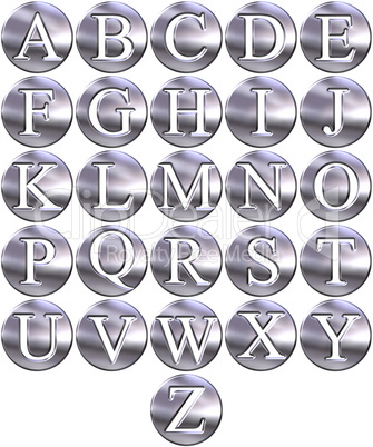 3D Silver Framed Alphabet