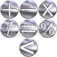 3D Silver Math Symbols