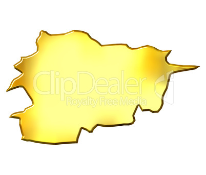 Andorra 3d Golden Map