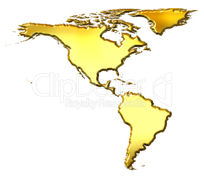 America 3d Golden Map