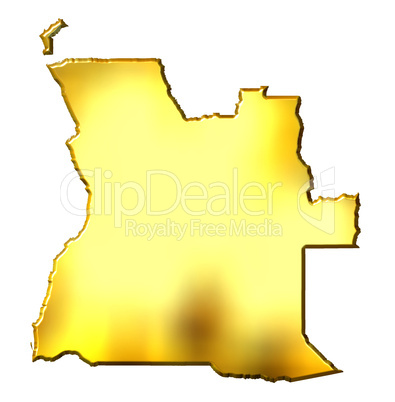 Angola 3d Golden Map