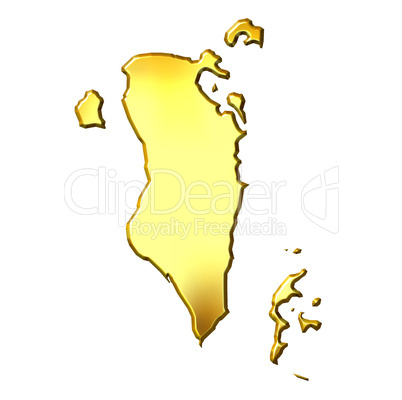 Bahrain 3d Golden Map