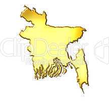 Bangladesh 3d Golden Map