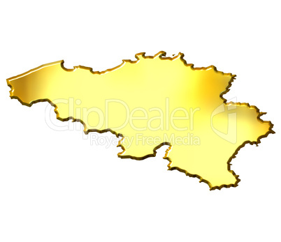 Belgium 3d Golden Map