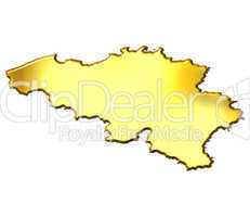 Belgium 3d Golden Map