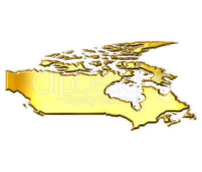 Canada 3d Golden Map