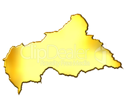 Central African Republic 3d Golden Map