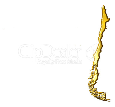 Chile 3d Golden Map