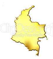 Colombia 3d Golden Map