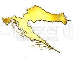 Croatia 3d Golden Map