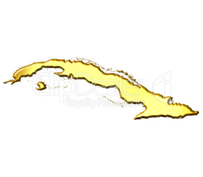 Cuba 3d Golden Map