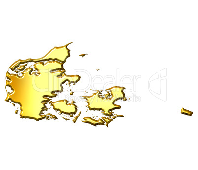 Denmark 3d Golden Map