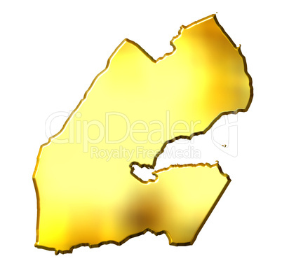 Djibouti 3d Golden Map