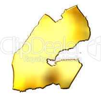 Djibouti 3d Golden Map