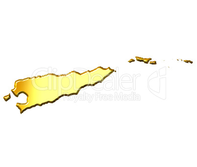 East Timor 3d Golden Map
