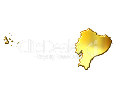 Ecuador 3d Golden Map