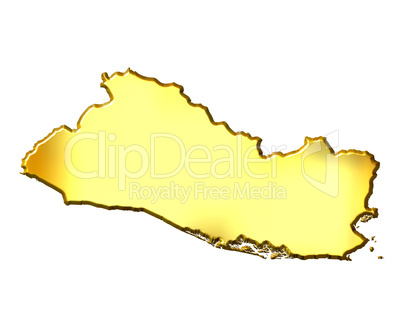 El Salvador 3d Golden Map