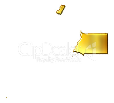 Equatorial Guinea 3d Golden Map