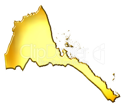 Eritrea 3d Golden Map