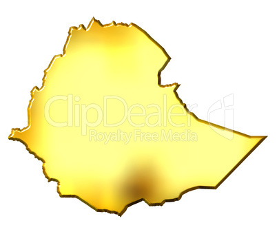 Ethiopia 3d Golden Map