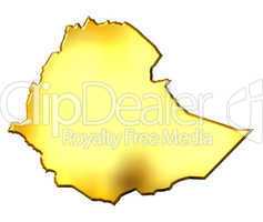 Ethiopia 3d Golden Map