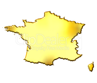 France 3d Golden Map