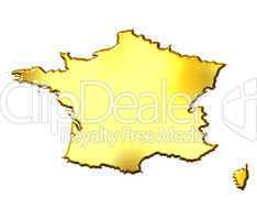France 3d Golden Map