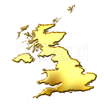 Great Britain 3d Golden Map