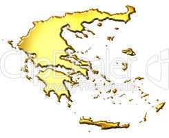 Greece 3d Golden Map