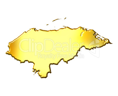Honduras 3d Golden Map