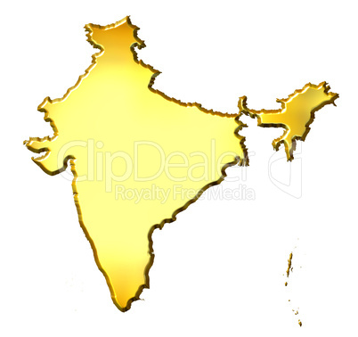 India 3d Golden Map