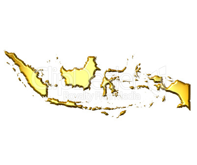 Indonesia 3d Golden Map