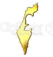 Israel 3d Golden Map