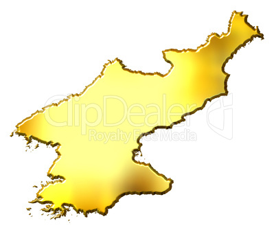 North Korea 3d golden map
