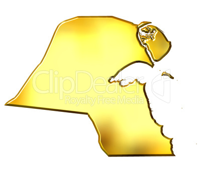 Kuwait 3d Golden Map