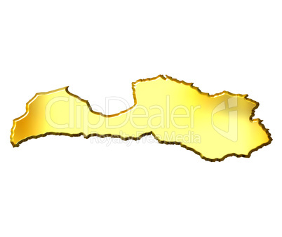 Latvia 3d Golden Map