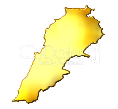 Lebanon 3d Golden Map