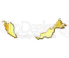 Malaysia 3d Golden Map