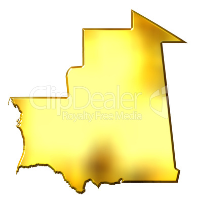 Mauritania 3d Golden Map