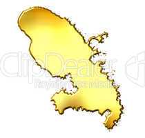 Martinique 3d Golden Map