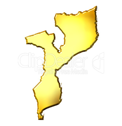 Mozambique 3d Golden Map