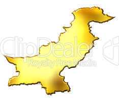 Pakistan 3d Golden Map