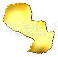 Paraguay 3d Golden Map