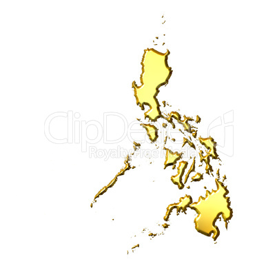 Philippines 3d Golden Map