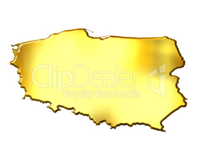 Poland 3d Golden Map